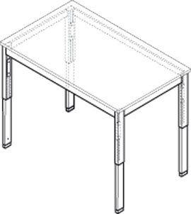 Vertically adjustable table